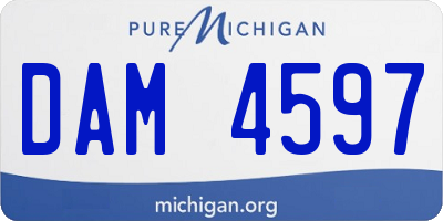 MI license plate DAM4597