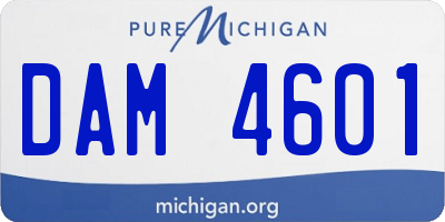 MI license plate DAM4601