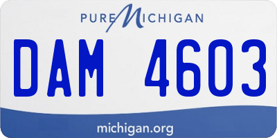 MI license plate DAM4603