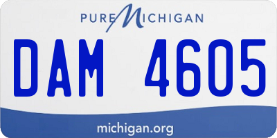 MI license plate DAM4605
