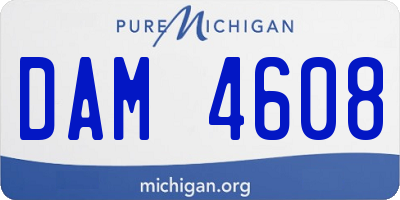 MI license plate DAM4608
