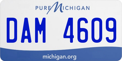 MI license plate DAM4609