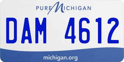 MI license plate DAM4612