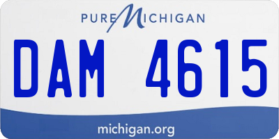 MI license plate DAM4615