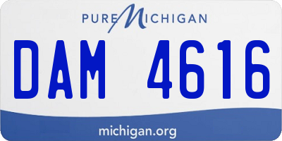 MI license plate DAM4616