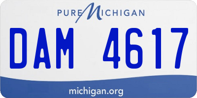 MI license plate DAM4617