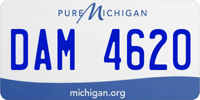 MI license plate DAM4620