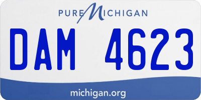 MI license plate DAM4623