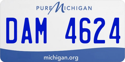 MI license plate DAM4624