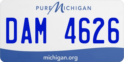 MI license plate DAM4626