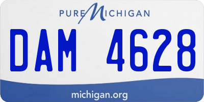 MI license plate DAM4628