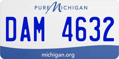 MI license plate DAM4632