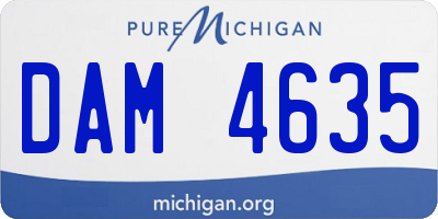 MI license plate DAM4635