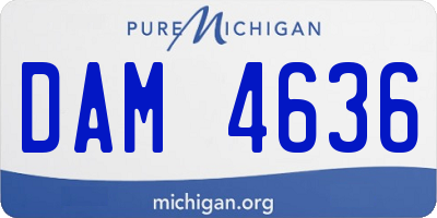 MI license plate DAM4636