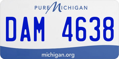 MI license plate DAM4638