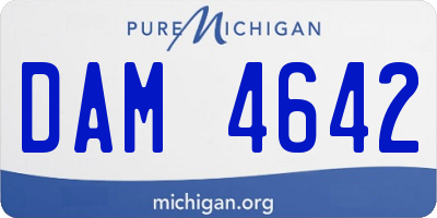 MI license plate DAM4642