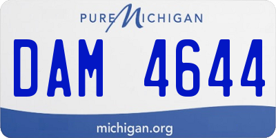MI license plate DAM4644