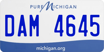 MI license plate DAM4645