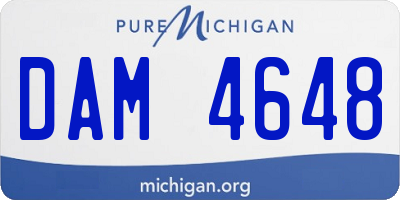 MI license plate DAM4648