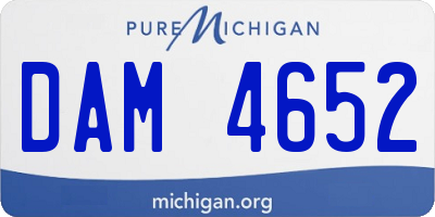 MI license plate DAM4652