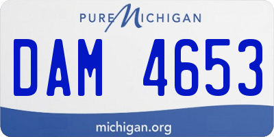 MI license plate DAM4653