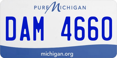 MI license plate DAM4660