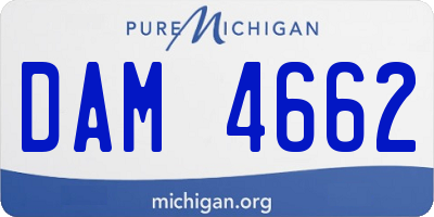 MI license plate DAM4662
