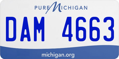 MI license plate DAM4663