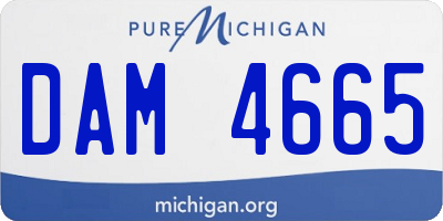 MI license plate DAM4665