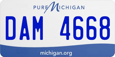 MI license plate DAM4668