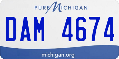 MI license plate DAM4674