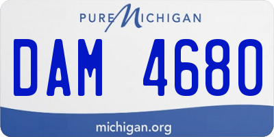 MI license plate DAM4680