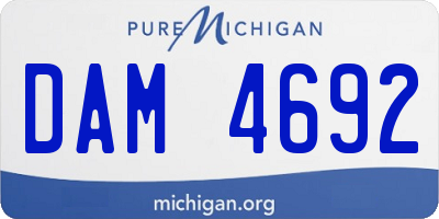 MI license plate DAM4692