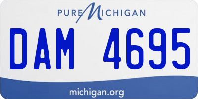 MI license plate DAM4695