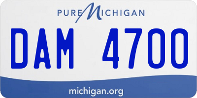 MI license plate DAM4700