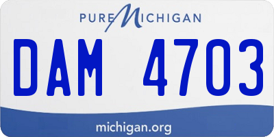 MI license plate DAM4703