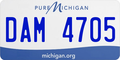 MI license plate DAM4705