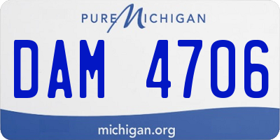 MI license plate DAM4706