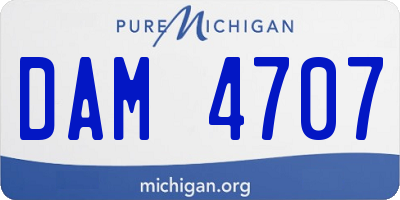 MI license plate DAM4707