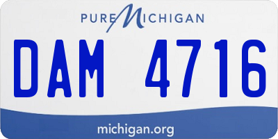 MI license plate DAM4716