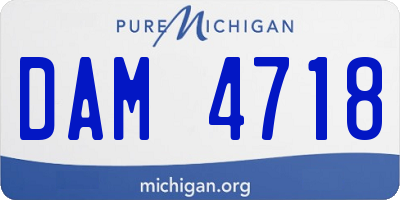 MI license plate DAM4718