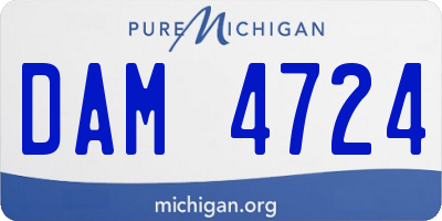 MI license plate DAM4724