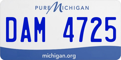 MI license plate DAM4725