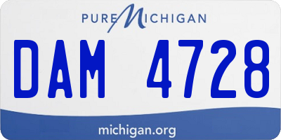 MI license plate DAM4728