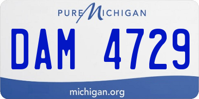 MI license plate DAM4729