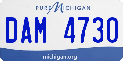 MI license plate DAM4730