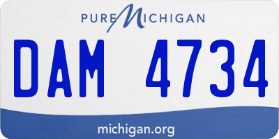 MI license plate DAM4734