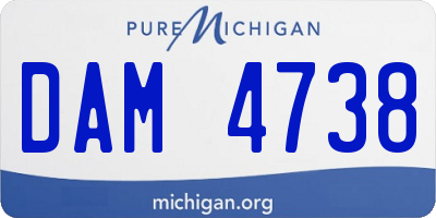 MI license plate DAM4738