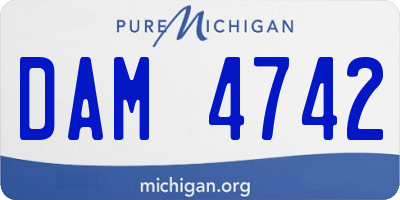 MI license plate DAM4742