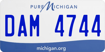 MI license plate DAM4744